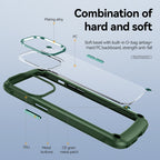 High Quality Clean Pc,Tpu And Metal Bumper Case For Iphone 13 Pro In Green