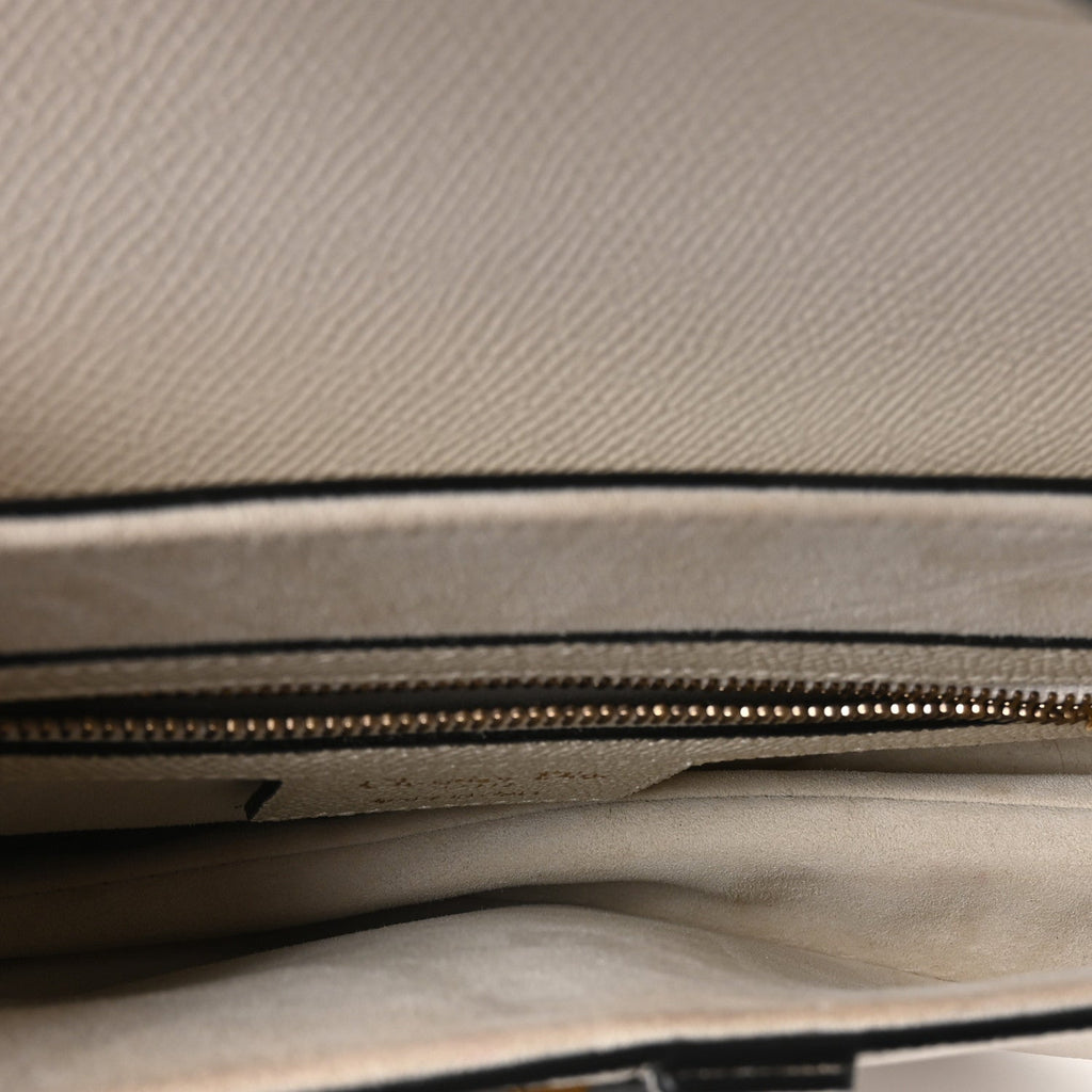 Grained Calfskin Saddle Bag White