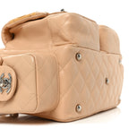 Calfskin Quilted Small Cambon Multipocket Reporter Beige