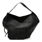Pebbled Sport Calfskin Medium Lotus Tote Black