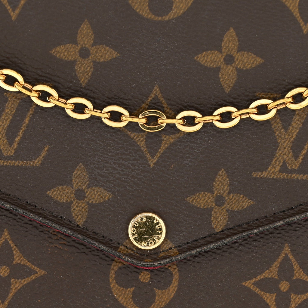 Monogram Pochette Felicie Chain Wallet Fuchsia
