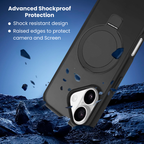 Entronix Bundle Compatible with iPhone 17 - [Magnetic] Translucent Matte Gripstand Case, 2 Clear Screen Protectors & 2 Camera Lens Protectors