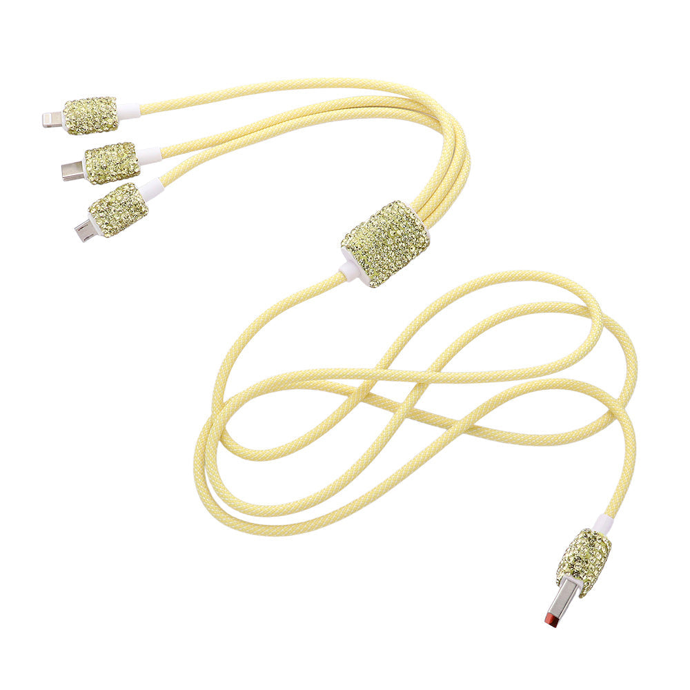 Bling Studded 3 in 1 Charging Cable