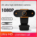 Webcam HD computer camera USB digital camera A2 webcast video chat x99 online class -2K autofocus (built-in microphone)
