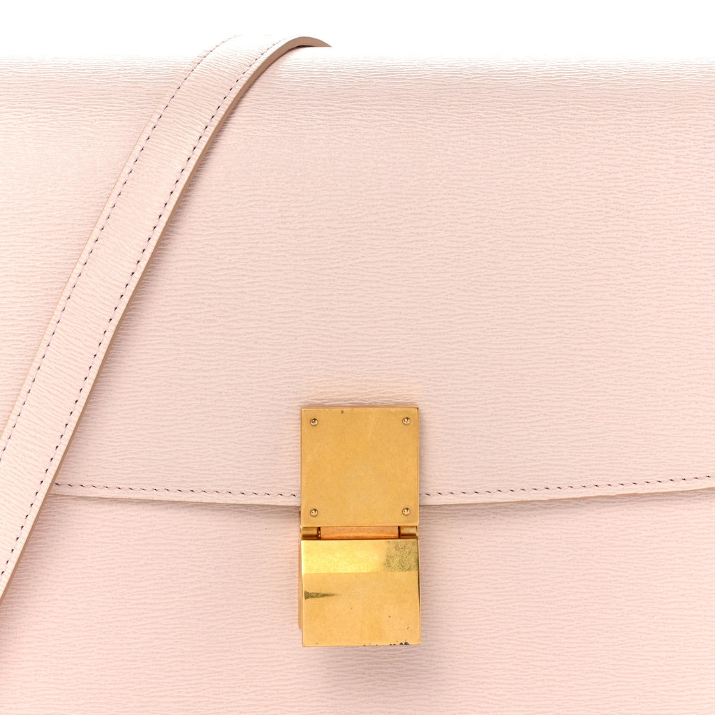 Liege Calfskin Medium Classic Box Flap Bag Pale Pink