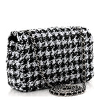 Sequin Houndstooth Small Flap Black White