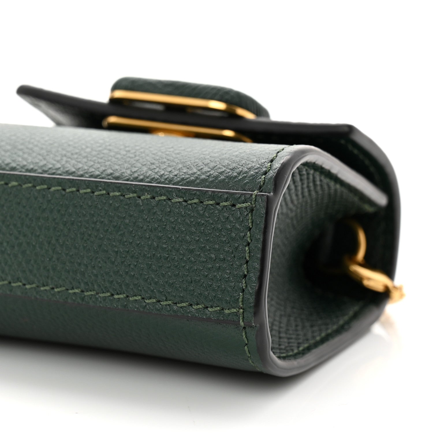 Calfskin Micro VSling Top Handle Shoulder Bag  Green