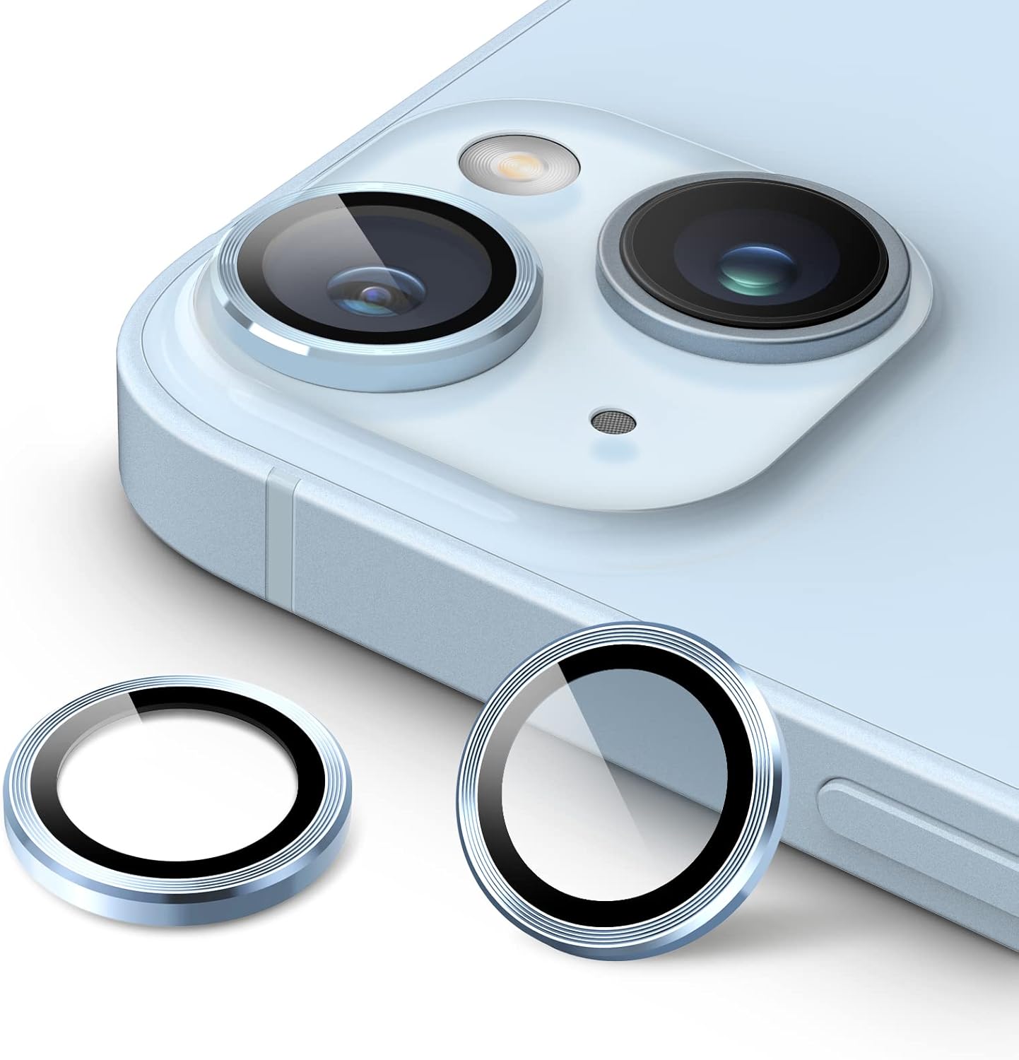 Entronix Camera Lens Protector Compatible with iPhone 15/15 Plus - Luxury Metal