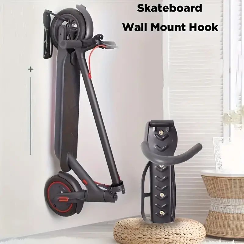 Heavy-Duty Wall Mount Bike/Scooter Hook - 50lb Capacity Adjustable Rack for Mi M365 & Ninebot ES1/ES2