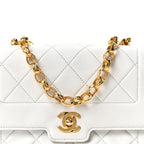 Lambskin Quilted Mini Flap Bag White