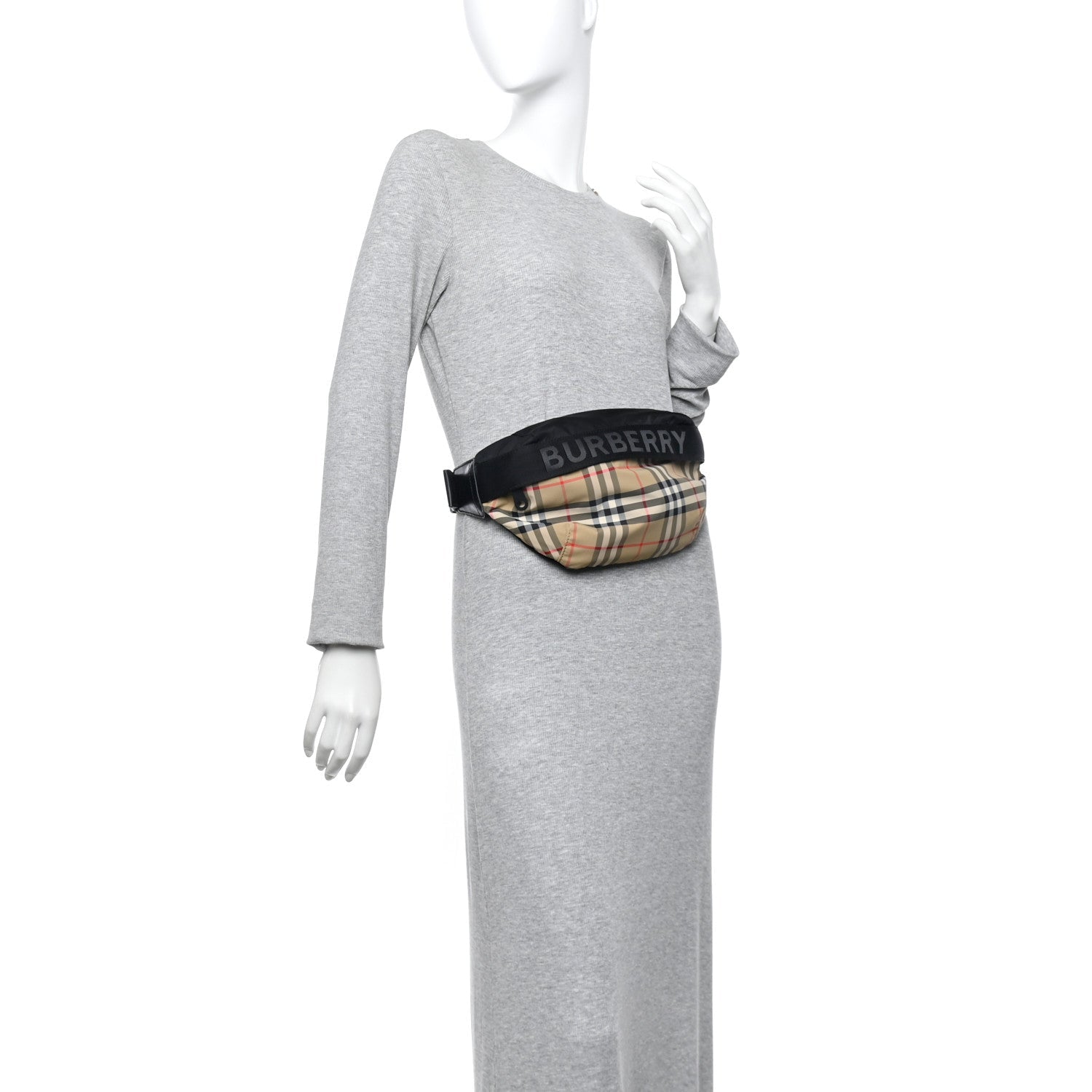 Nylon Vintage Check Sonny Bum Bag Archive Beige Black