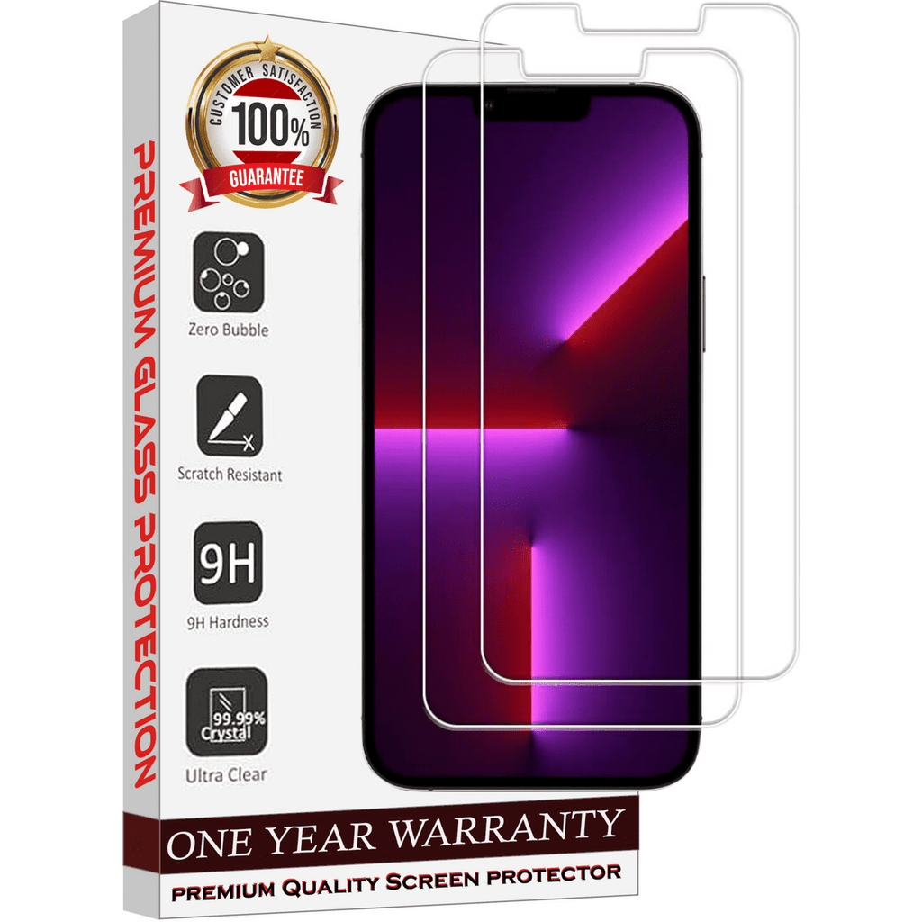 Entronix Clear Screen Protector Compatible with iPhone 13 Mini - 2-Piece Combo