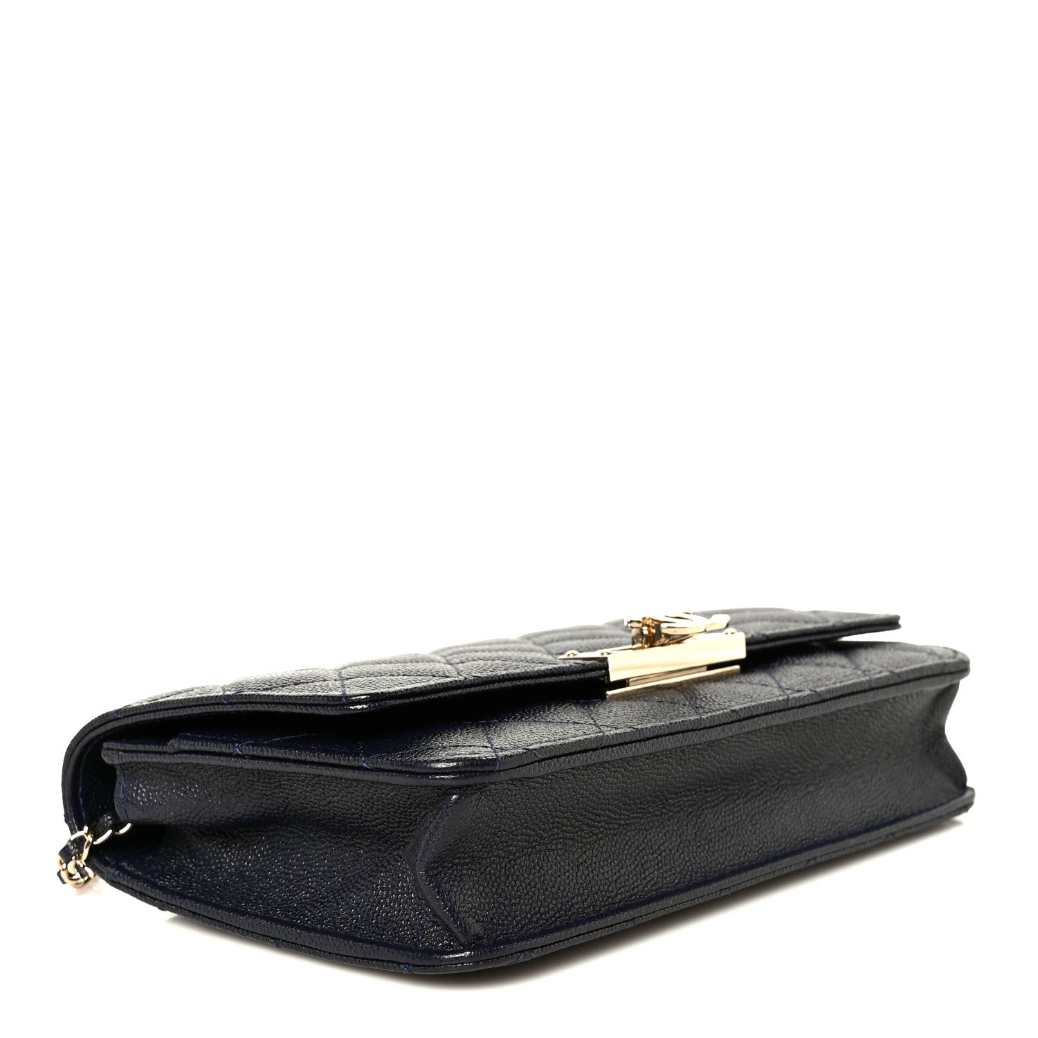 Caviar Quilted Golden Class Wallet On Chain WOC Navy