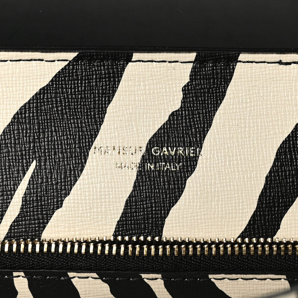 Saffiano Zebra Print Mini Lady Bag Black White