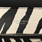 Saffiano Zebra Print Mini Lady Bag Black White