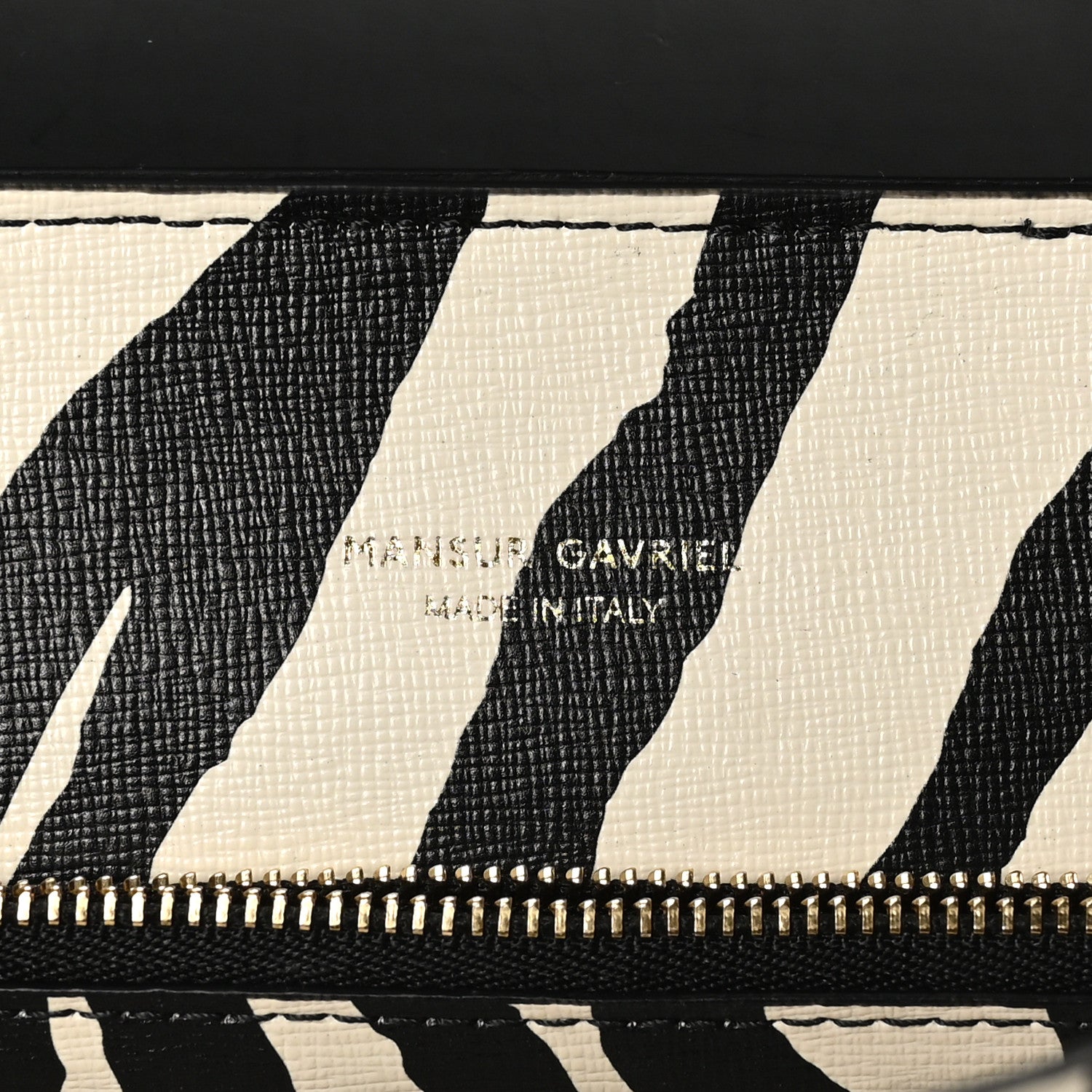 Saffiano Zebra Print Mini Lady Bag Black White