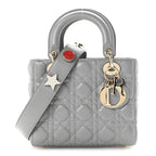 Lambskin Cannage Small My Lucky Badges My Lady Dior Grey