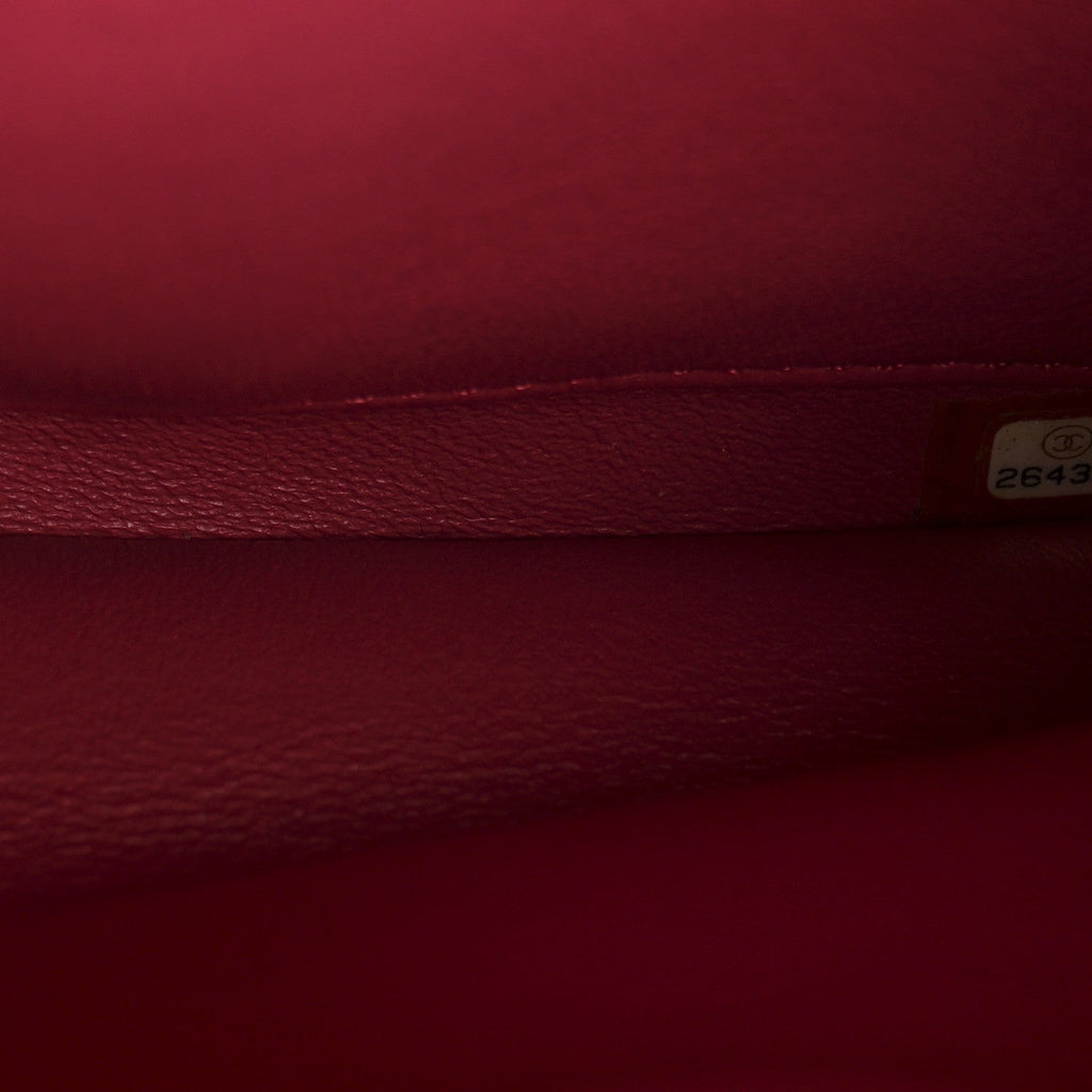 Lambskin Quilted Small Trendy CC Flap Dual Handle Bag Dark Pink