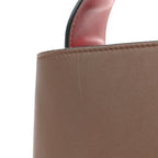 Shiny Smooth Calfskin Small Twisted Cabas Camel Brick