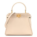 Nappa Interlace Mini Peekaboo Iconic Satchel Camelia
