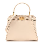Nappa Interlace Mini Peekaboo Iconic Satchel Camelia