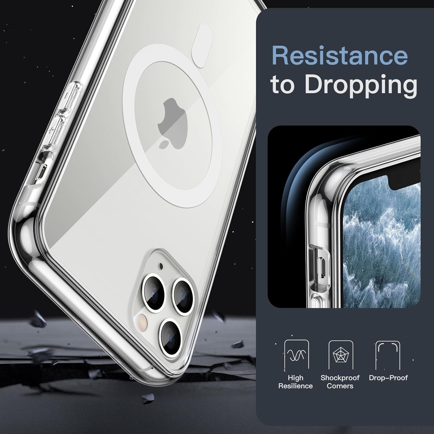Entronix [Magnetic] Case Compatible with iPhone 11 Pro Max - [Hard Back] Thick Clear