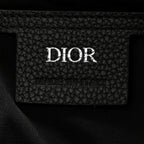 Grained Calfskin Oblique Saddle Messenger Black