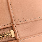 Glazed Calfskin Round As Earth Evening Bag Beige