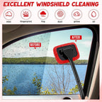 8 Pcs Car Windshield Cleaner Tool Kit with Extendable Handle, Microfiber Towel Pads, Brush, Empty Spray Bottle for Auto Glass Wiper Suvs Rvs & Home Windows(Red)