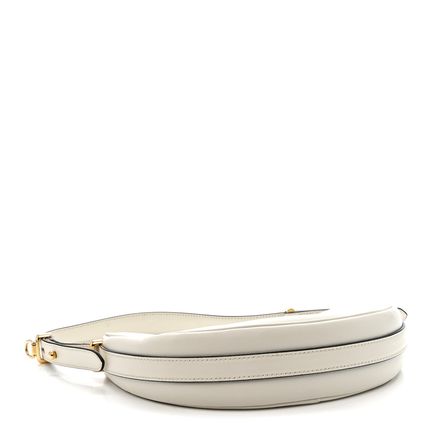Soft Calfskin Small Arque Shoulder Bag White