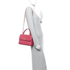 Lambskin Quilted Small Trendy CC Flap Dual Handle Bag Dark Pink