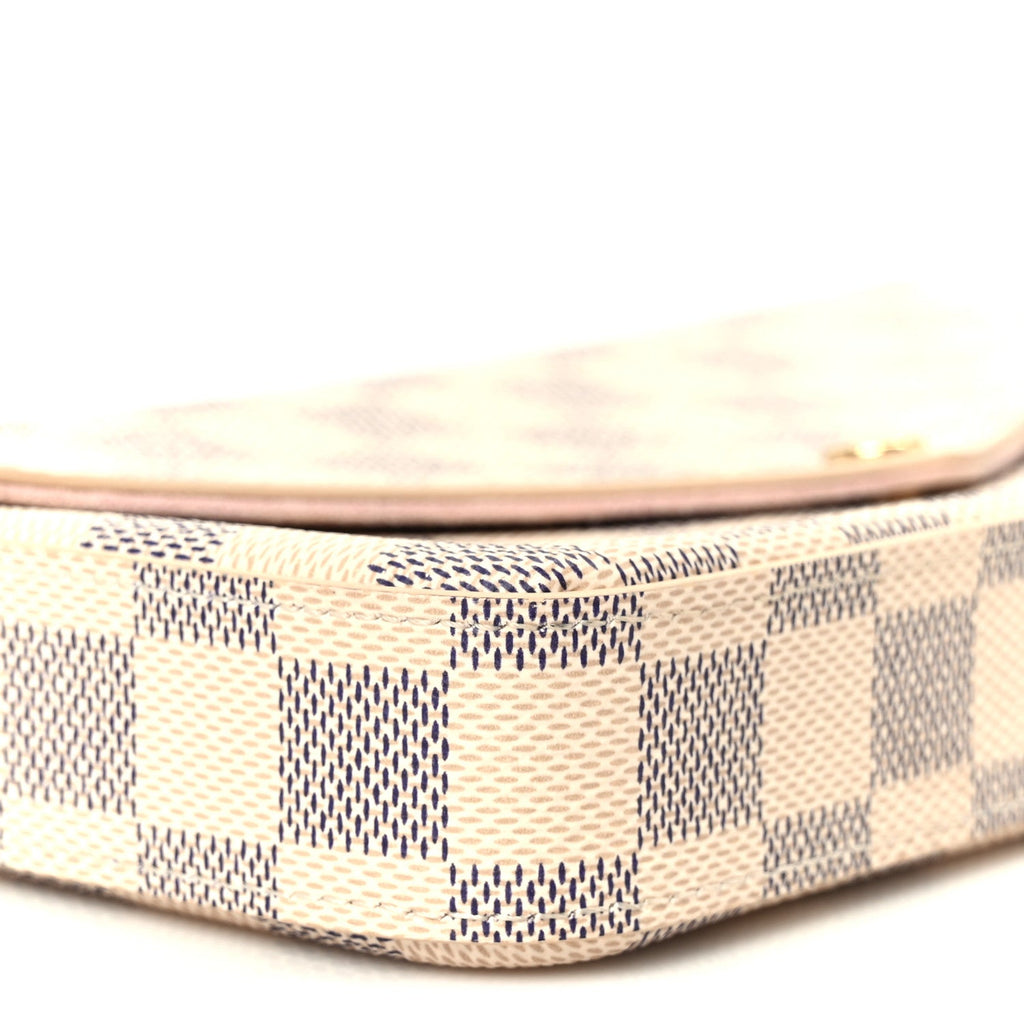 Damier Azur Pochette Felicie Chain Wallet Rose Ballerine
