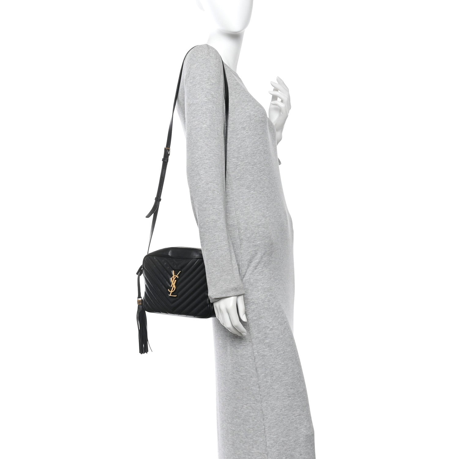 Calfskin Matelasse Monogram Lou Camera Bag Black