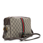 GG Supreme Monogram Web Small Ophidia Shoulder Bag Brown