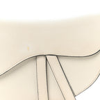 Grained Calfskin Saddle Bag White