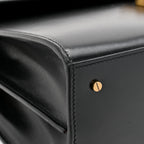 Smooth Calfskin Medium Classic Monogram Cassandra Top Handle Black