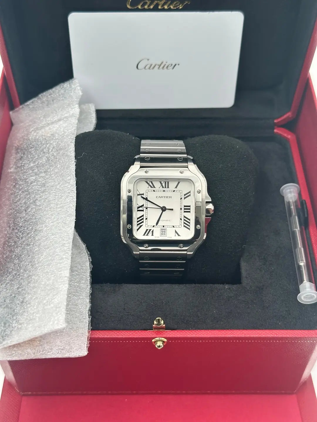 Cartier Santos De Cartier WSSA0018 White Dial Large