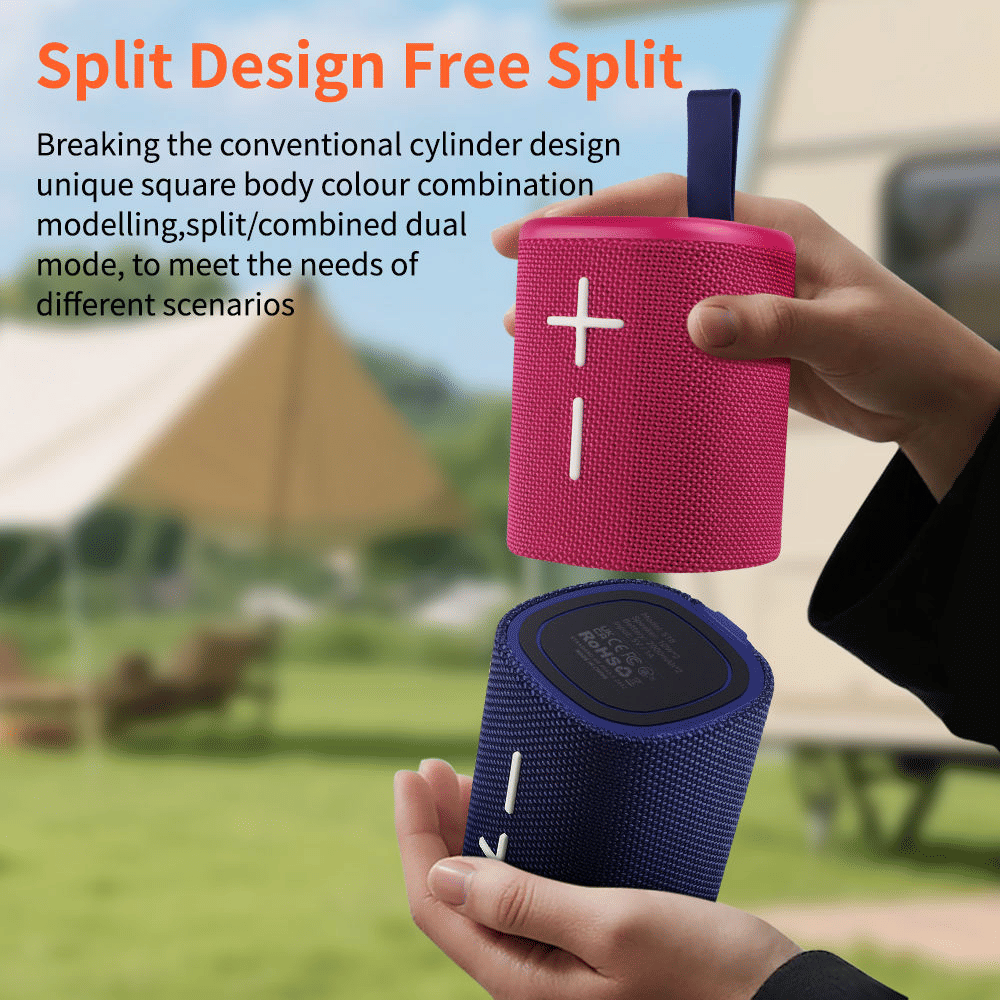 2 in 1 Magnetic Split Bluetooth Speaker, Color Blocking Waterproof Dual Splittable Portable Wireless Speaker 20W Loud Stereo Sound, Bluetooth V5.3, 24H Playtime, True Wireless Stereo