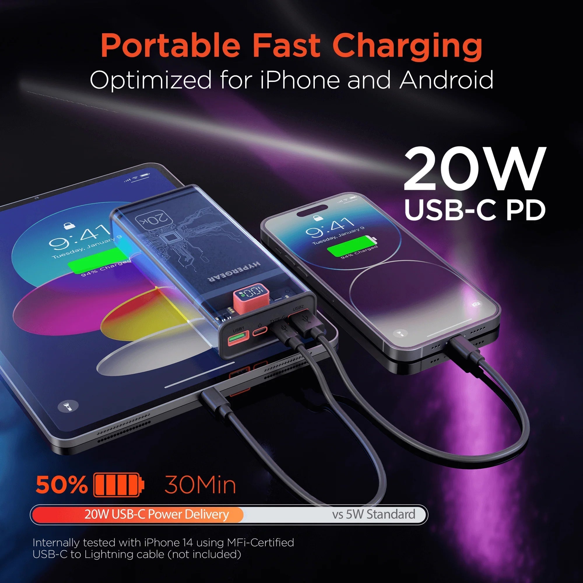Clearcharge XL 20000Mah Transparent PD Power Bank