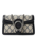 GG Supreme Monogram Textured Dollar Calfskin Super Mini Dionysus Shoulder Bag Beige Blue