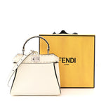 Cuoio Romano Snakeskin Selleria Mini Peekaboo Iconic Satchel White Stone