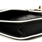 Lambskin Quilted Resin CC Mini Flap Bag Black White