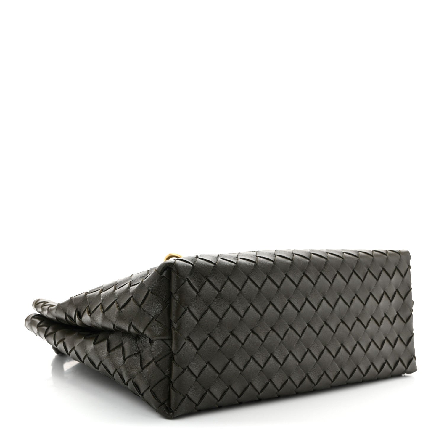 Nappa Intrecciato Medium Andiamo Shoulder Bag Kaki