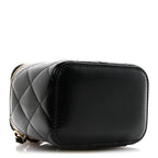 Calfskin Quilted Mini Perfect Fit Vanity Case With Chain Black