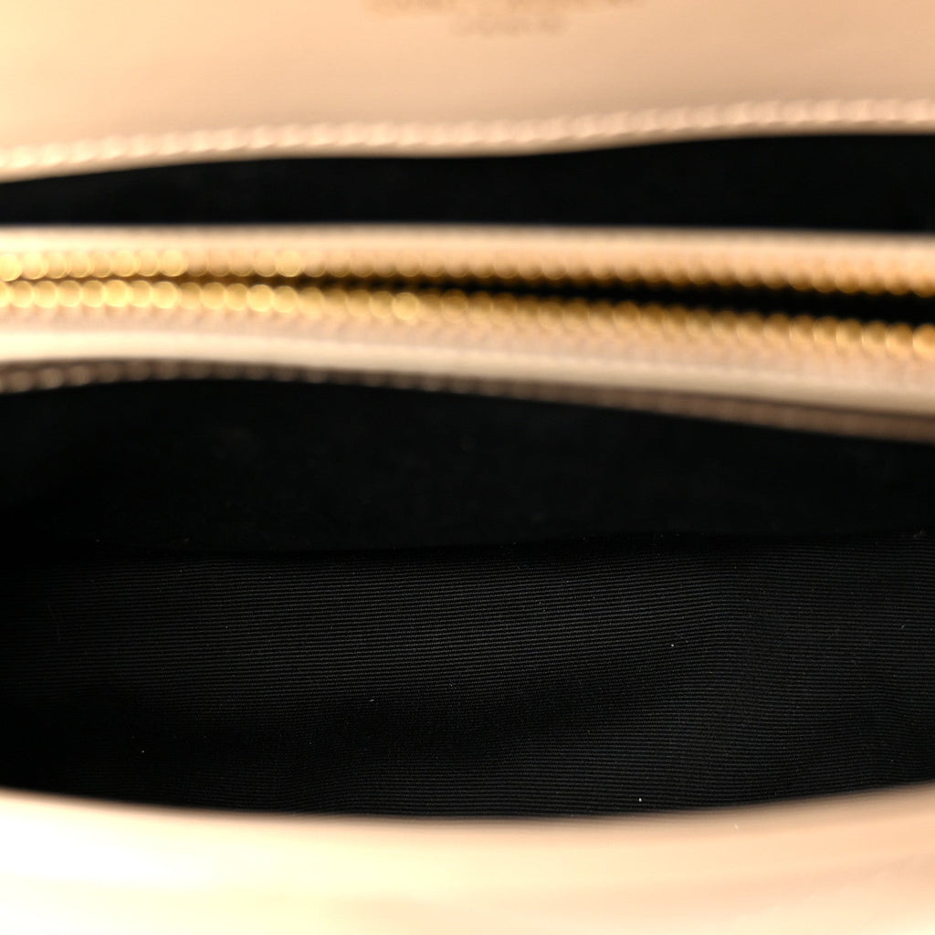 Calfskin Y Quilted Monogram Small Loulou Chain Satchel Dark Beige