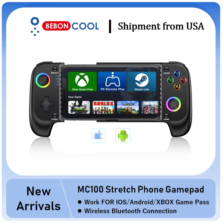 MC101 Telescopic Wireless Bluetooth Gamepad for iOS and Android - Compatible with PUBG and COD