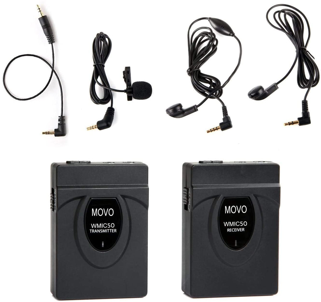 Movo WMIC50 2.4GHz Wireless Lavalier Microphone System for Cameras