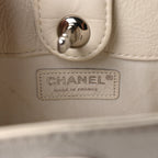 Crumpled Calfskin Bucket Bag White