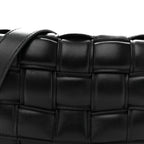 Nappa Maxi Intreccio Small Padded Cassette Crossbody Bag Black