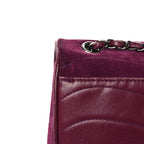 Suede Lambskin Scallop Quilted Medium Pagoda Flap Purple
